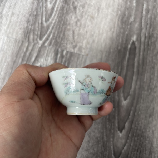古玩陶瓷清晚期粉彩人物故事杯 茶杯酒杯小碗茶圓拍賣(mài),當(dāng)前價(jià)格1850元
