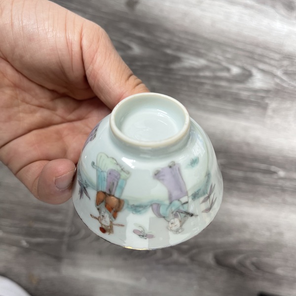 古玩陶瓷清晚期粉彩人物故事杯 茶杯酒杯小碗茶圓拍賣(mài),當(dāng)前價(jià)格1850元