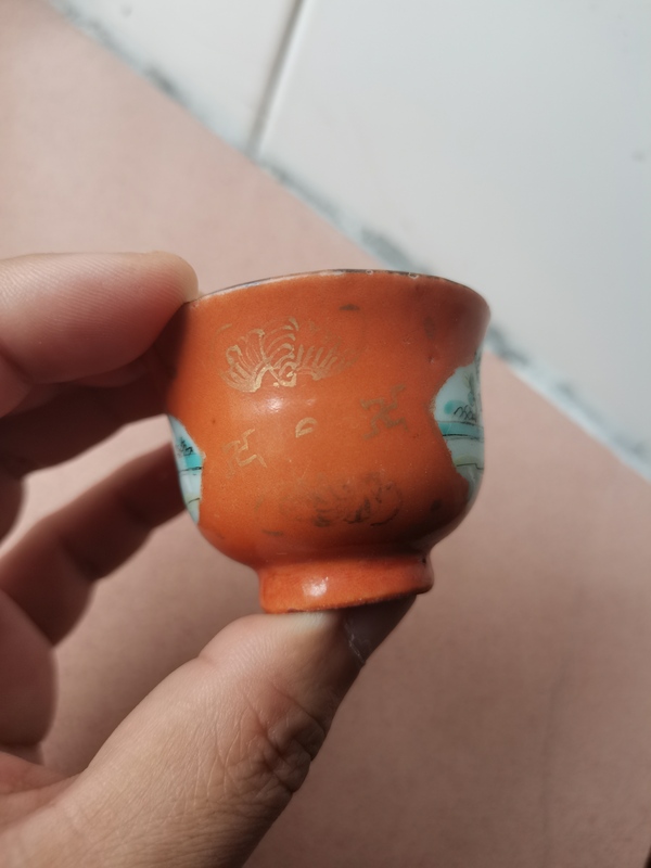 古玩陶瓷晚清**紅開(kāi)光粉彩童子圖仰種杯拍賣(mài),當(dāng)前價(jià)格0元