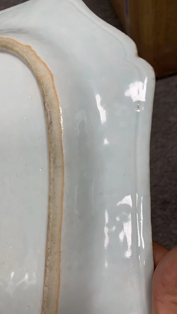 古玩陶瓷乾隆.青花加彩描金花鳥紋長形棱角盤拍賣，當(dāng)前價格2800元
