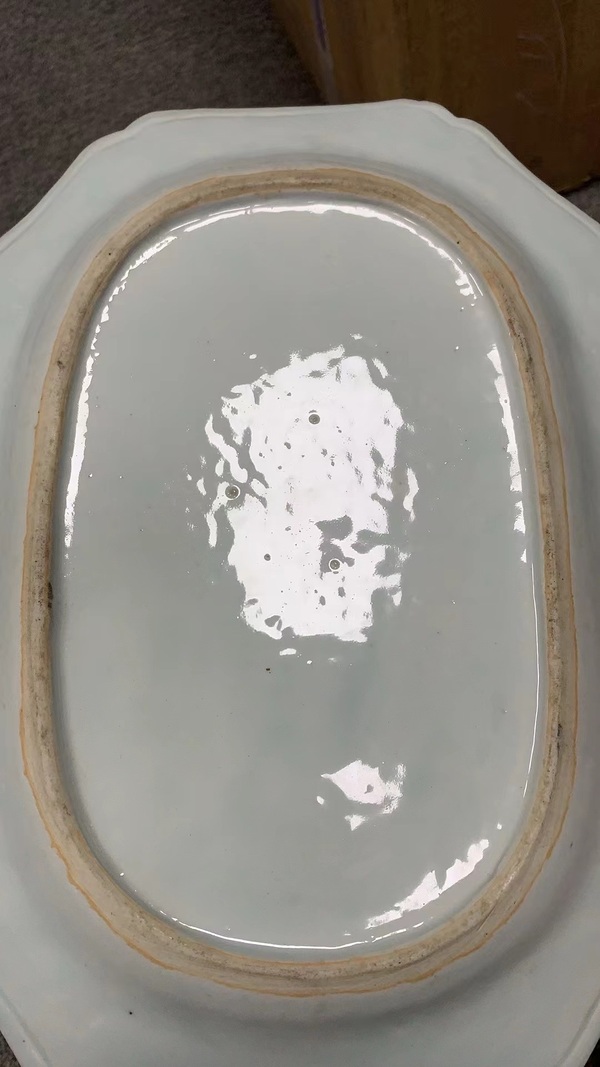 古玩陶瓷乾隆.青花加彩描金花鳥紋長形棱角盤拍賣，當(dāng)前價格2800元
