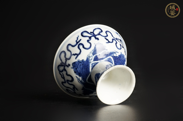 古玩陶瓷晚清·青花江山萬代紋高足碗真品鑒賞圖