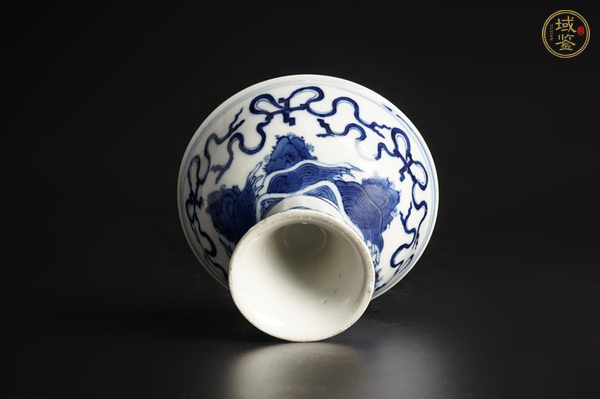 古玩陶瓷晚清·青花江山萬代紋高足碗真品鑒賞圖