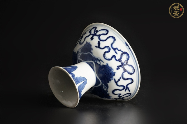 古玩陶瓷晚清·青花江山萬代紋高足碗真品鑒賞圖