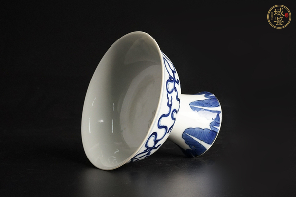 古玩陶瓷晚清·青花江山萬代紋高足碗真品鑒賞圖