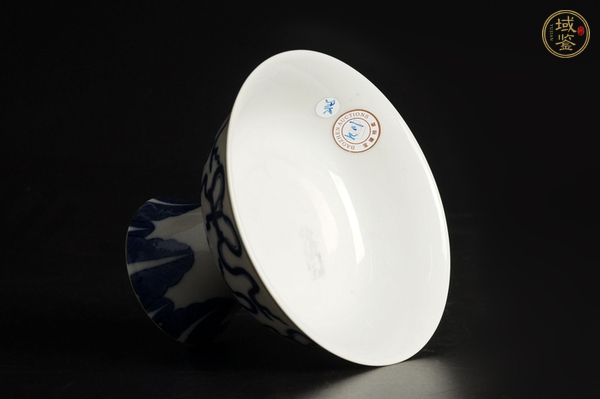 古玩陶瓷晚清·青花江山萬代紋高足碗真品鑒賞圖