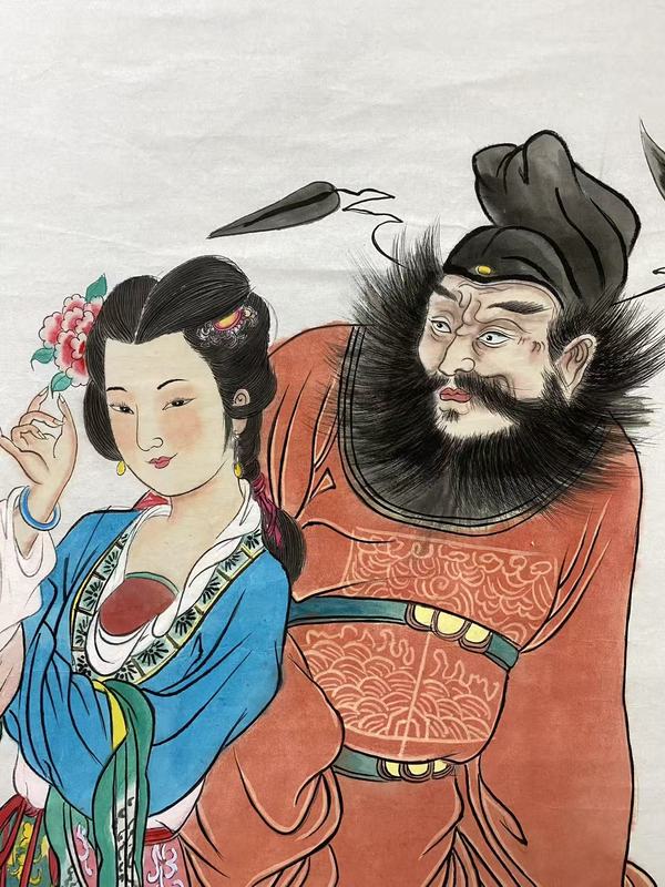 古玩字畫帶合影真跡純手繪名家作品鐘馗神威圖字畫收藏國畫四尺豎幅人物畫結緣收藏拍賣，當前價格1199元
