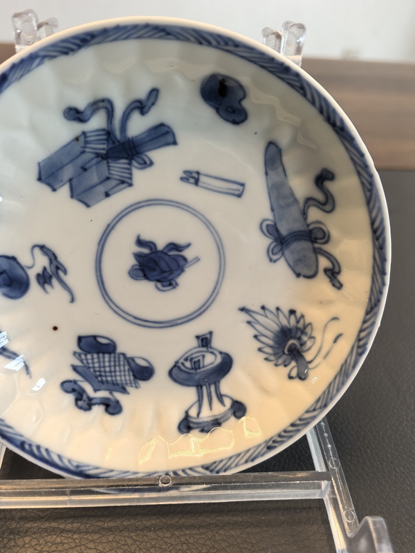 古玩陶瓷康熙青花博古圖盤(pán)拍賣(mài)，當(dāng)前價(jià)格880元