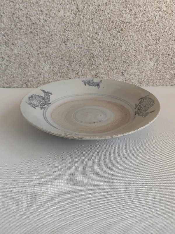 古玩陶瓷青花魚盤拍賣,當前價格580元