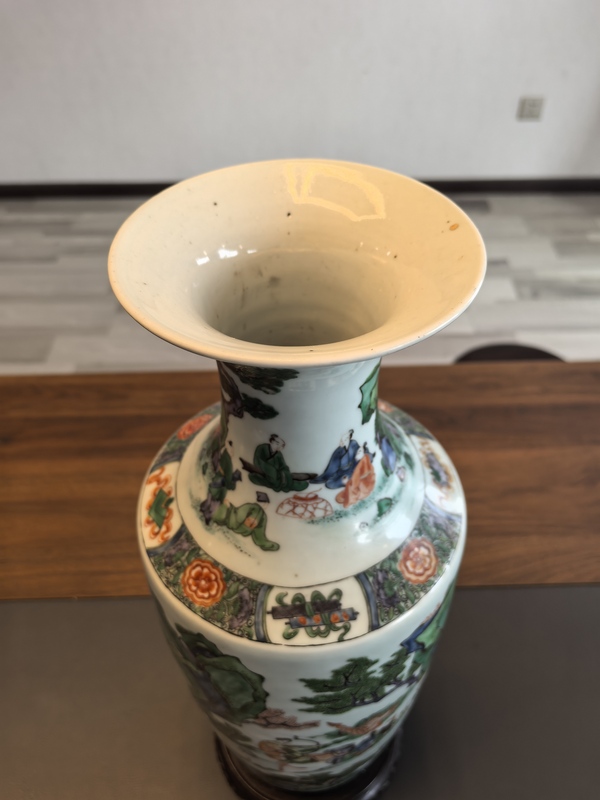 古玩陶瓷超細路仕女庭院吹樂木蘭騎射五彩賞瓶拍賣，當(dāng)前價格18000元