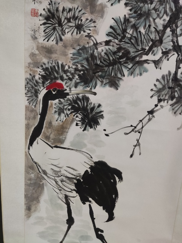 古玩字畫手工精裱河南名家康華峰 松鶴延年拍賣,當(dāng)前價格1288元