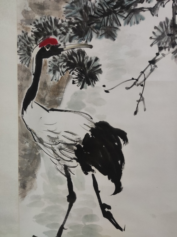 古玩字畫手工精裱河南名家康華峰 松鶴延年拍賣,當(dāng)前價格1288元