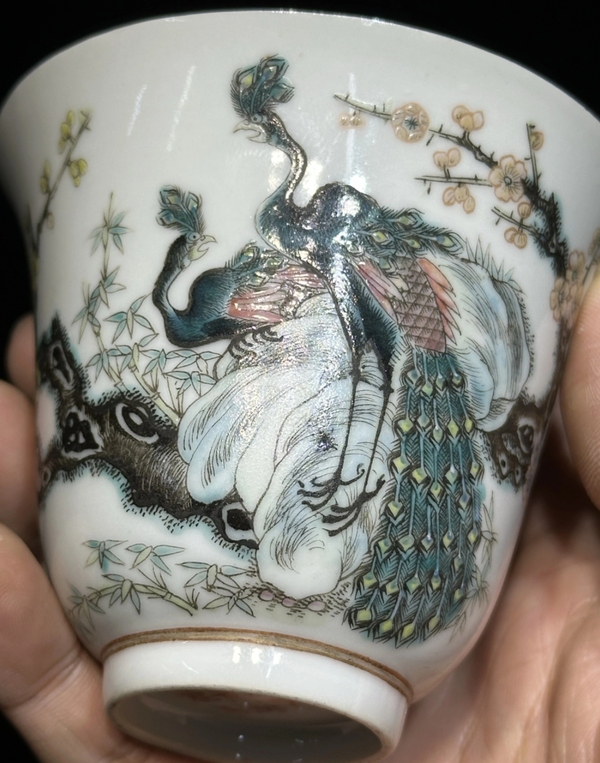 古玩陶瓷清光緒花鳥紋鈴鐺杯拍賣，當(dāng)前價格38888元
