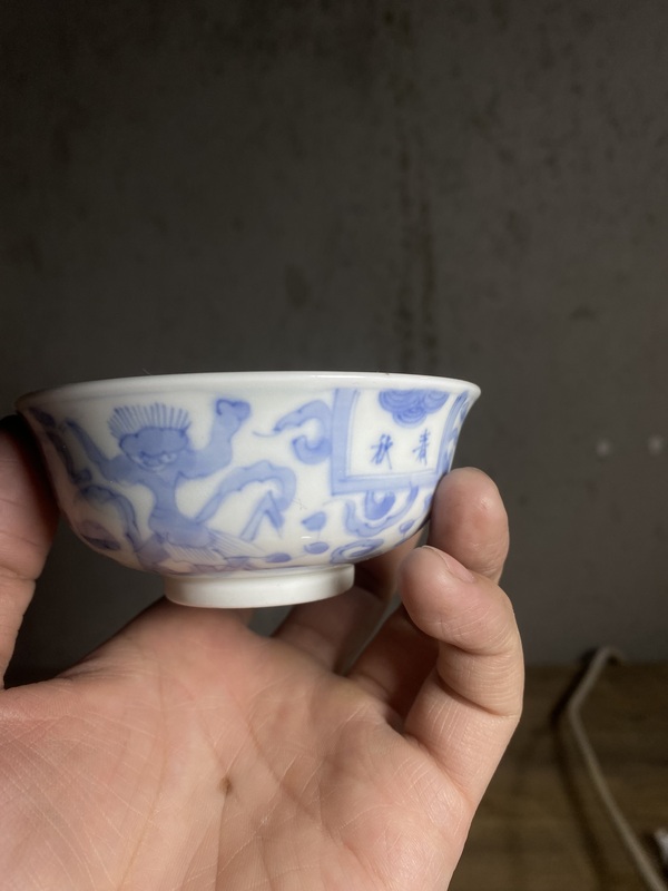 古玩陶瓷民國(guó)青花杯拍賣，當(dāng)前價(jià)格980元