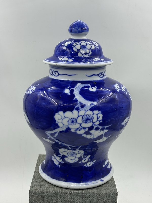 古玩陶瓷青花冰梅將軍罐拍賣,當前價格6500元