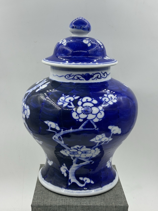古玩陶瓷青花冰梅將軍罐拍賣,當前價格6500元