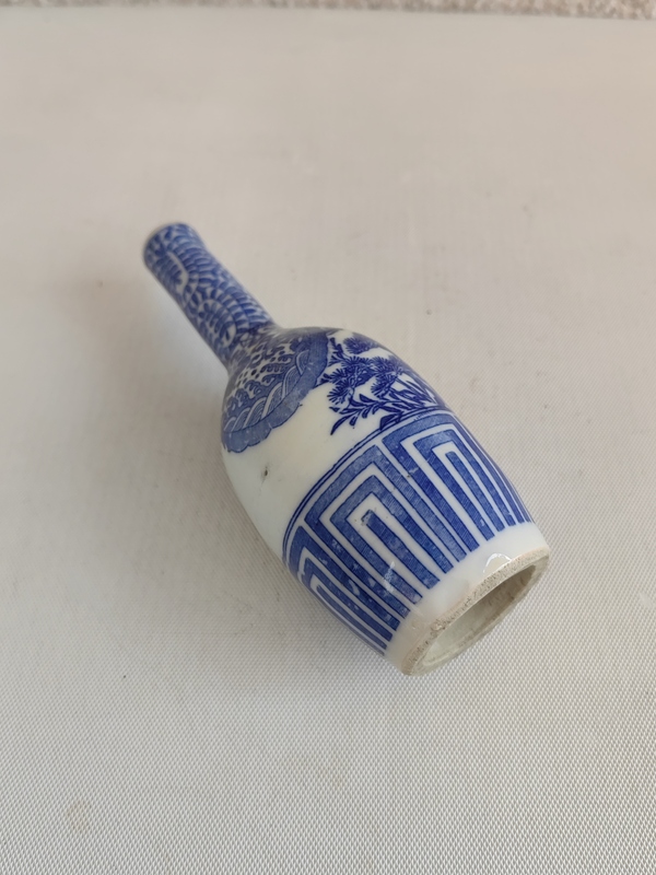 古玩陶瓷歲寒三友松竹梅青花長頸瓶拍賣,當前價格398元