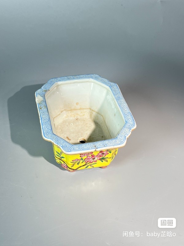 古玩陶瓷粉彩花盆拍賣，當前價格1800元