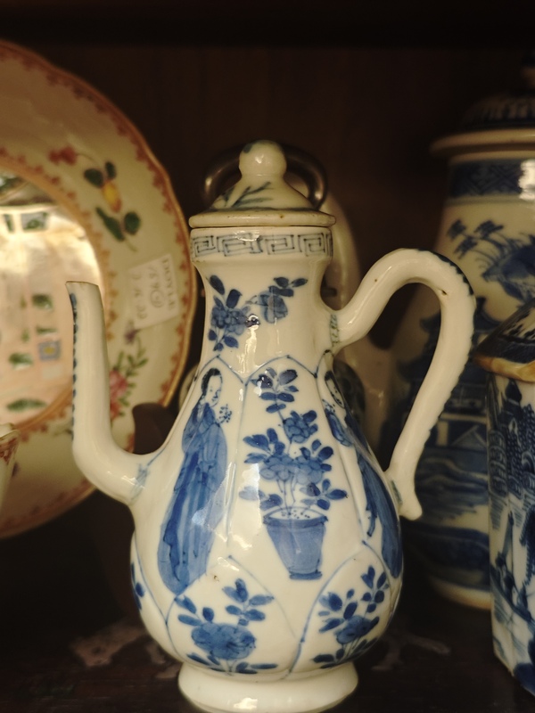 古玩陶瓷清康熙青花四美圖執壺拍賣，當前價格1500元