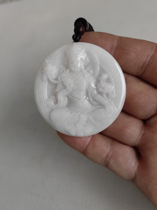 古玩玉器天然翡翠“觀音牌”拍賣,當(dāng)前價(jià)格220元
