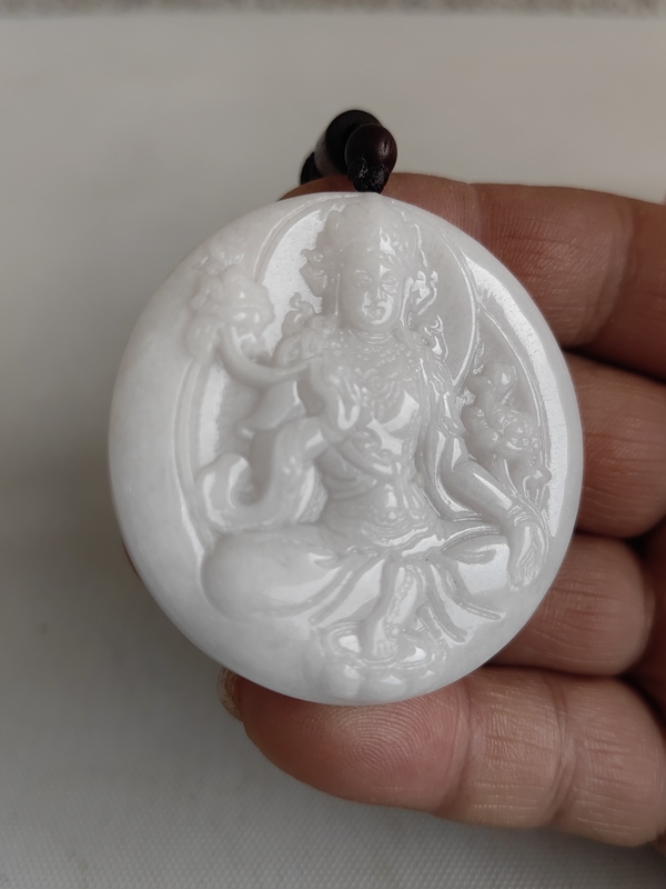 古玩玉器天然翡翠“觀音牌”拍賣,當(dāng)前價(jià)格220元