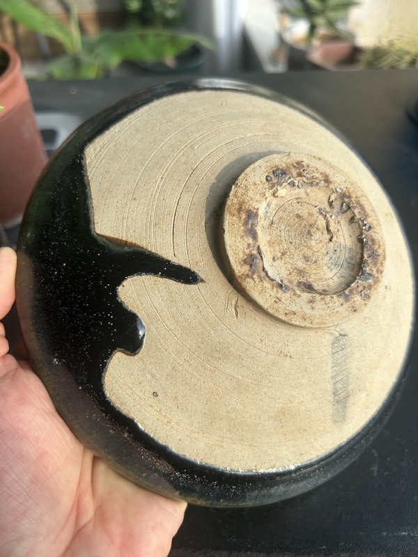 古玩陶瓷耀州窯窯變黑釉大碗拍賣,當前價格8000元