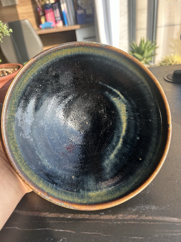 古玩陶瓷耀州窯窯變黑釉大碗拍賣,當前價格8000元