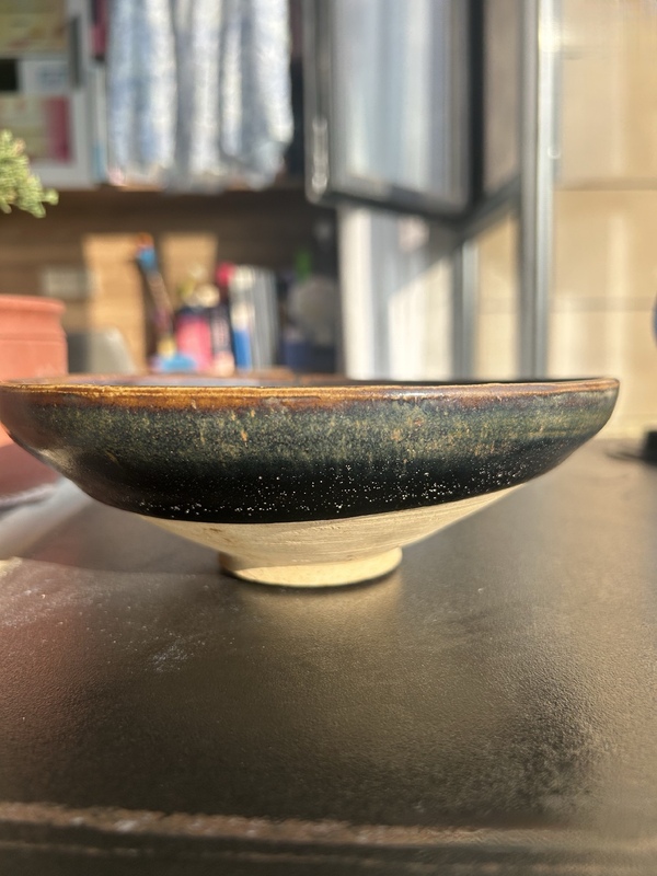 古玩陶瓷耀州窯窯變黑釉大碗拍賣,當前價格8000元