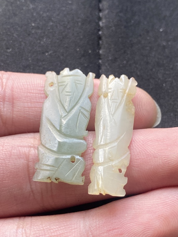 古玩玉器清代和田玉雕“壽星帽花”拍賣,當前價格350元