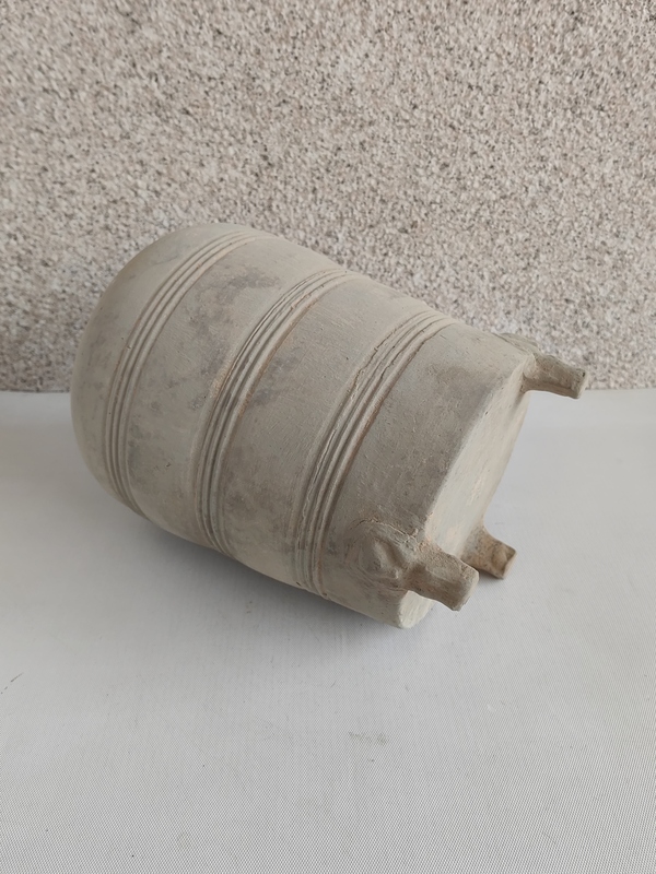 古玩陶瓷灰陶弦紋谷倉拍賣,當前價格1234元