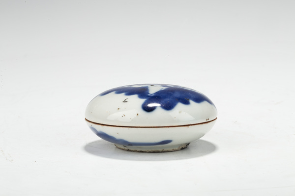 古玩陶瓷清晚·青花人物故事紋印泥盒拍賣，當(dāng)前價(jià)格400元