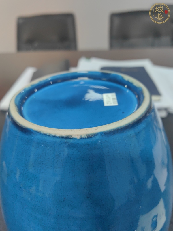 古玩陶瓷孔雀蘭釉罐真品鑒賞圖