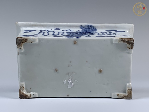 古玩陶瓷清晚期·青花獅子紋水仙盆真品鑒賞圖