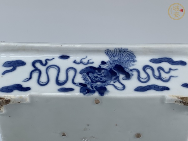 古玩陶瓷清晚期·青花獅子紋水仙盆真品鑒賞圖