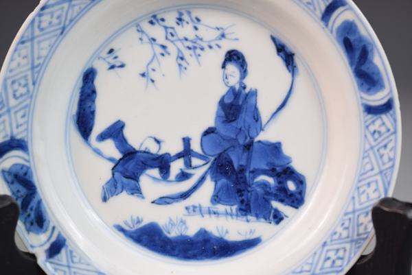 古玩陶瓷康熙青花教子圖盤拍賣，當(dāng)前價格1600元