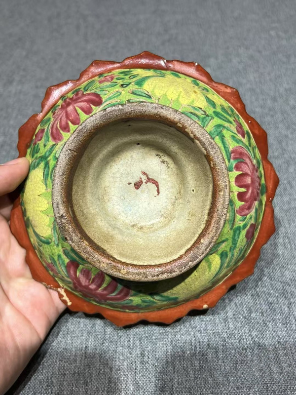 古玩陶瓷清中期粉彩大高足盤拍賣,當前價格999元