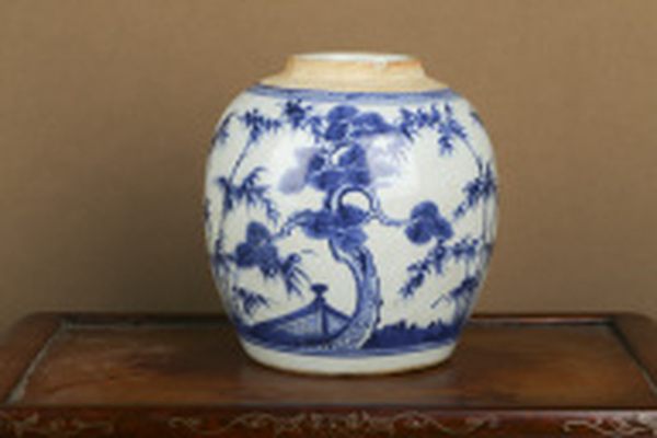 古玩轉(zhuǎn)賣(mài)清雍正·青花歲寒三友紋罐拍賣(mài)，當(dāng)前價(jià)格0元