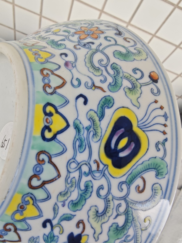 古玩陶瓷清光緒 斗彩八寶紋折沿盤拍賣，當前價格55000元