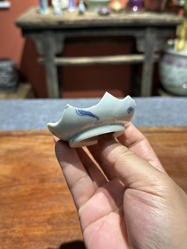 古玩陶瓷清代雍正青花龍紋杯玉璧底瓷片拍賣,當前價格260元