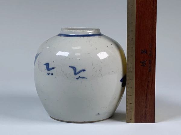 古玩陶瓷清晚期·青花人物故事紋罐拍賣(mài)，當(dāng)前價(jià)格108元
