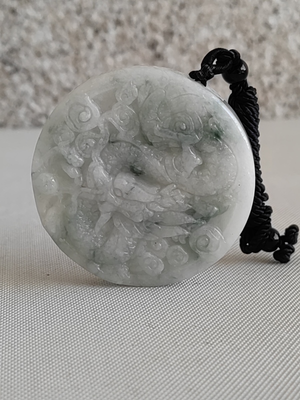 古玩玉器天然翡翠“龍鳳牌”拍賣,當前價格298元