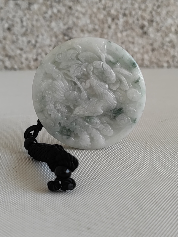 古玩玉器天然翡翠“龍鳳牌”拍賣,當前價格298元