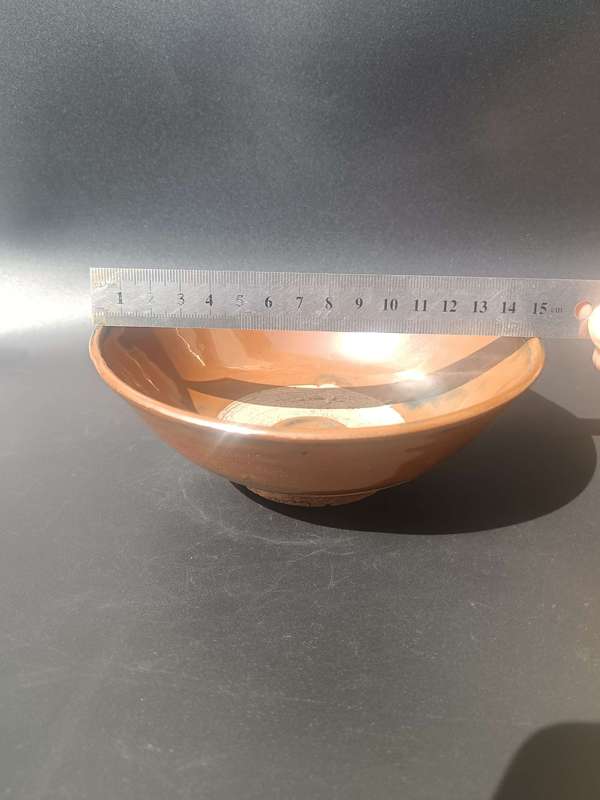 古玩陶瓷元末明初~窯變紫金釉酒碗拍賣,當前價格128元