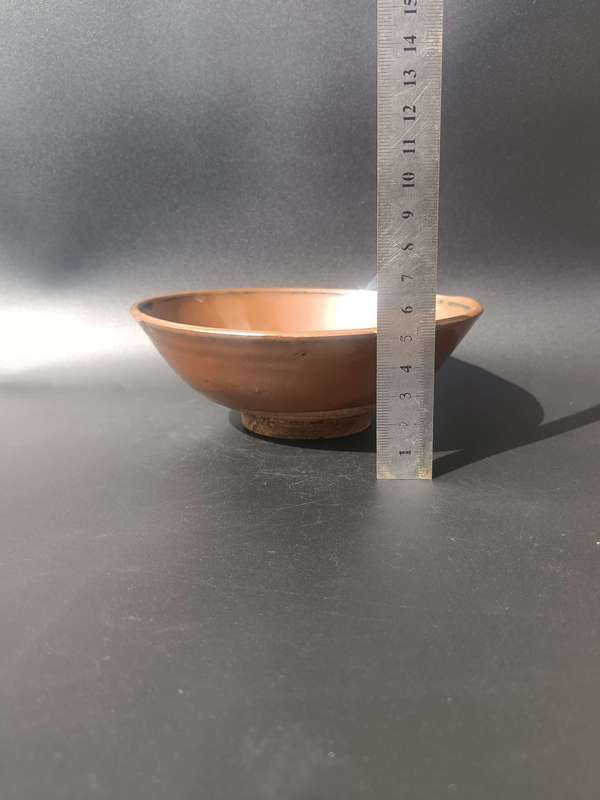 古玩陶瓷元末明初~窯變紫金釉酒碗拍賣,當前價格128元