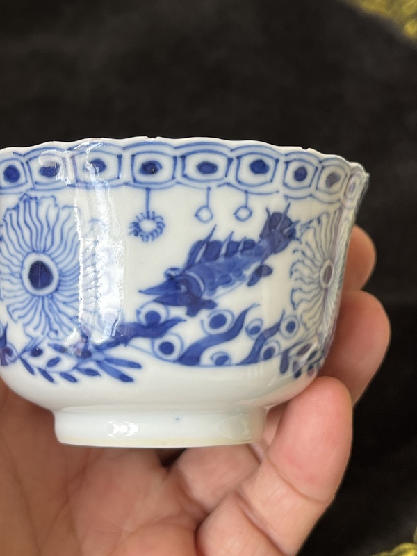 古玩陶瓷魚藻紋青花杯拍賣，當前價格2000元