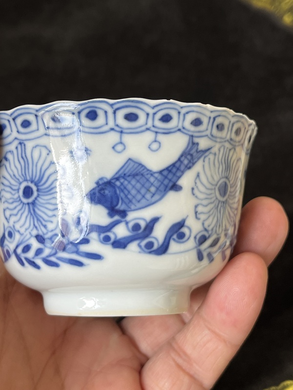 古玩陶瓷魚藻紋青花杯拍賣，當前價格2000元