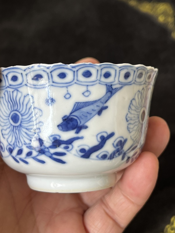 古玩陶瓷魚藻紋青花杯拍賣，當前價格2000元