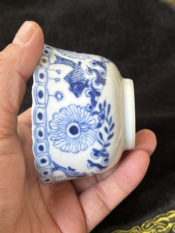 古玩陶瓷魚藻紋青花杯拍賣，當前價格2000元
