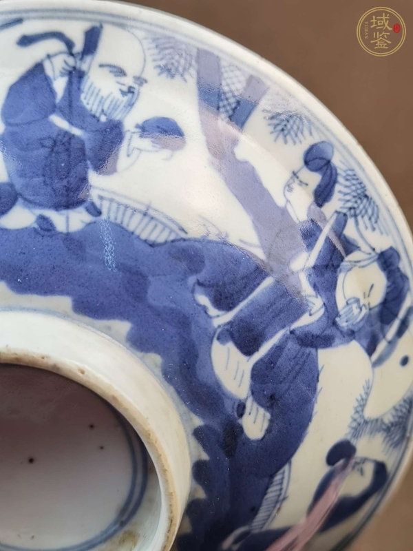 古玩陶瓷三星高照?qǐng)D青花碗真品鑒賞圖