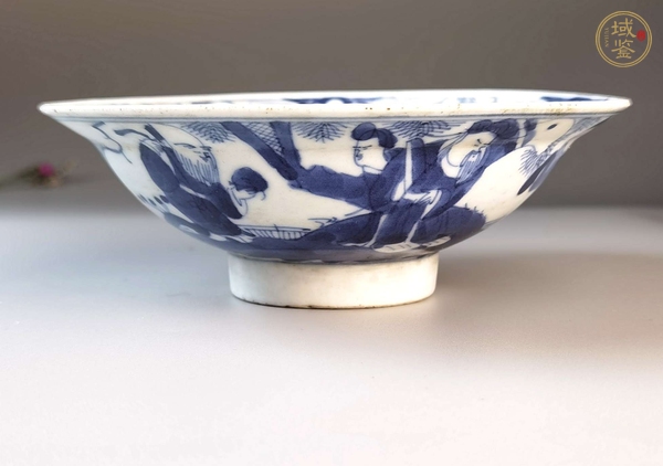 古玩陶瓷三星高照?qǐng)D青花碗真品鑒賞圖